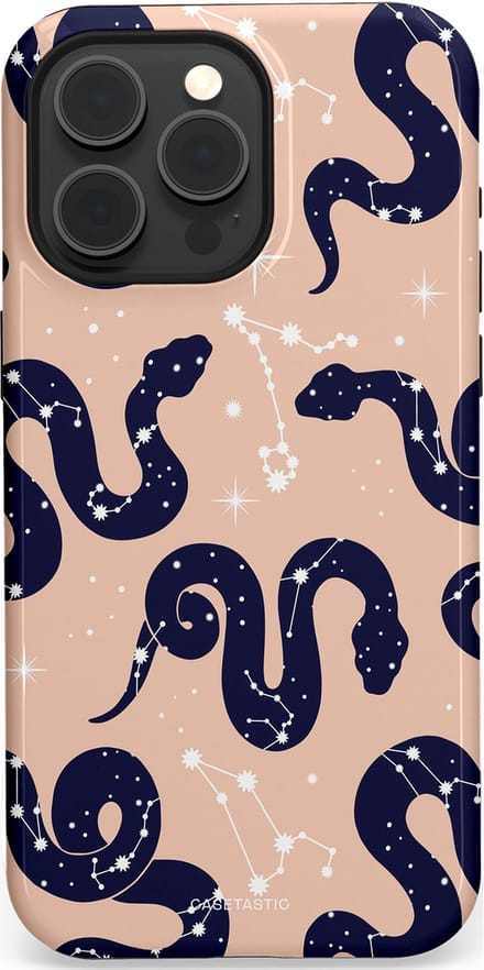 Casetastic hoesje geschikt voor Apple iPhone 15 Pro Max - MagSafe - Dubbellaagse bescherming - Astro slang - Fashion Case - Zand Perzik Donkerblauw Grijs