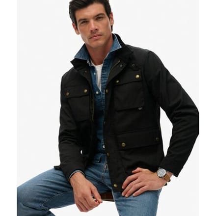 Superdry The Merchant Store Wax Racer Jas Black Grootte: S