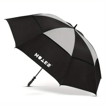Nivard Moderne Golf Paraplu - Stormparaplu - Opvouwbaar - Windproof - Stormproef - UV Bescherming - Umbrella - Draagbaar - Grijs