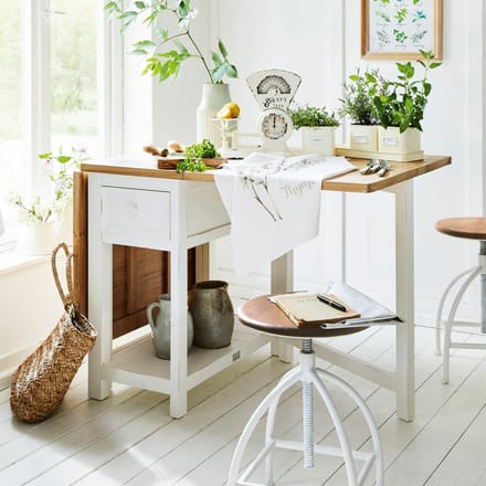 LOBERON Tafel Dale antiekwit/bruin