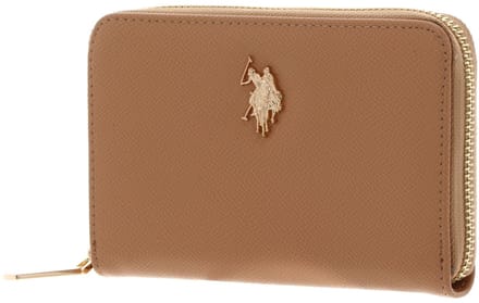 U.S. POLO ASSN. portemonnee Jones Zip Wallet Camel Lichtbruin