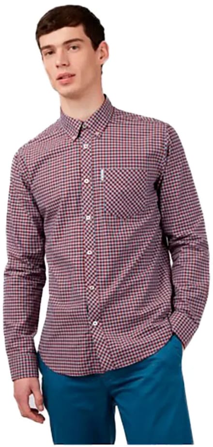 Ben Sherman Signature Gingham Overhemd Met Lange Mouwen Rood M Man