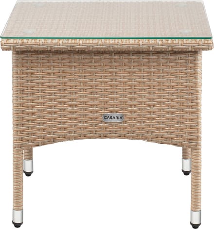CASARIA Polyrattan Bijzettafel Buiten - 50x50x45cm - Crème