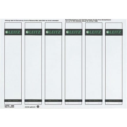 LEITZ® rugetiketten kort, via pc beletterbaar, rugbreedte 50 mm, zelfklevend, 150 st., grijs
