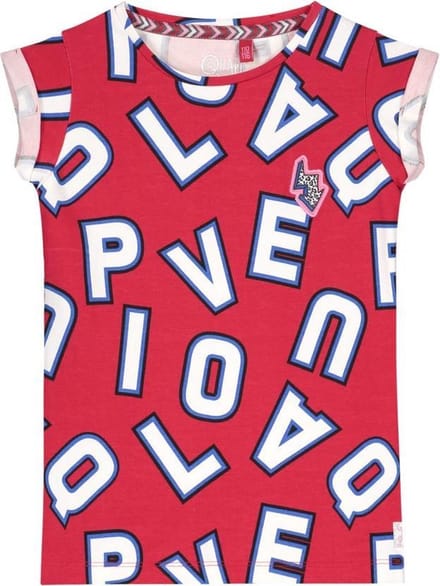 Quapi T-shirt Aisha cherry red letter - maat 146/152