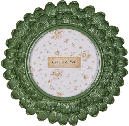 Clayre & Eef Fotolijst Ø 10 cm Groen Kunststof