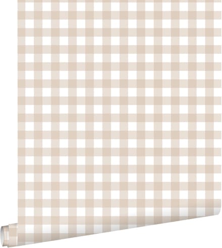 ESTAhome behang geblokt motief beige - 53 cm x 10.05 m - 131299
