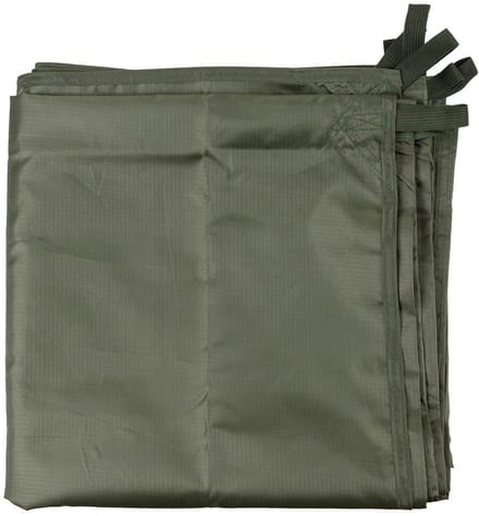 MFH Tarp / Afdekzeil, 210D polyester rip-stop, legergroen, bevestigingslussen, 300 x 300CM