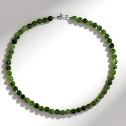 Cavill - Zilveren Halsketting 925 Sterling Zilver - Groene Kwarts 16,00 ct - Ronde Gefacetteerde Edelstenen - Elegante Dames Sieraden