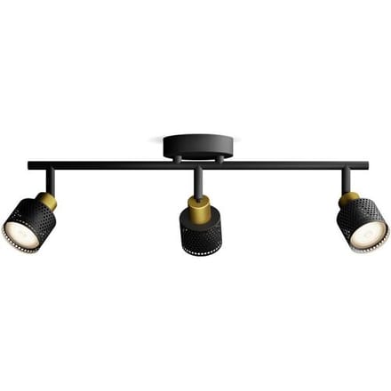 Philips Niall Spot - Plafondspot met drie lichtpunten - Zwart met goud design - GU10 LED fitting