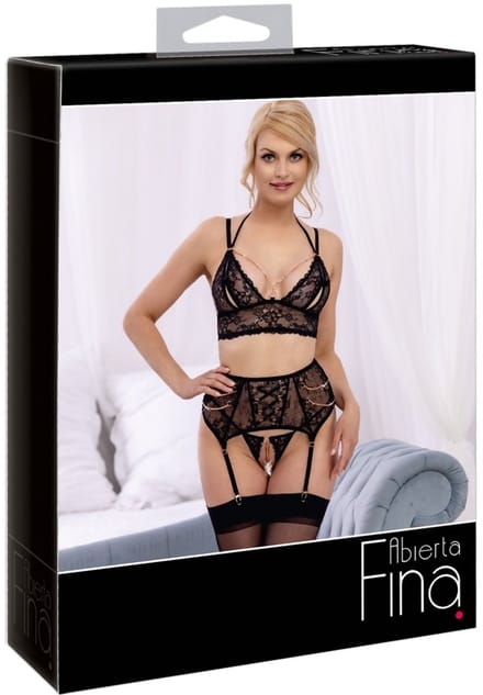 Luxe Open Bralette Set met Jarretels