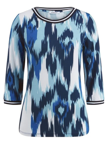 Shirt ronde hals Van Peter Hahn blauw