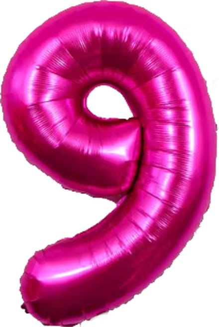 Jumada's - Folieballon cijfer 9 - fuchsia - 100cm