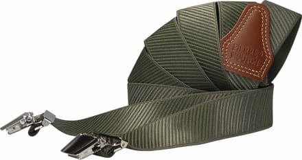 Pierre Mouton Monaco Bretel - Bretels - Volwassenen - Heren - Legergroen - 120cm - 3 brede clips - M - L