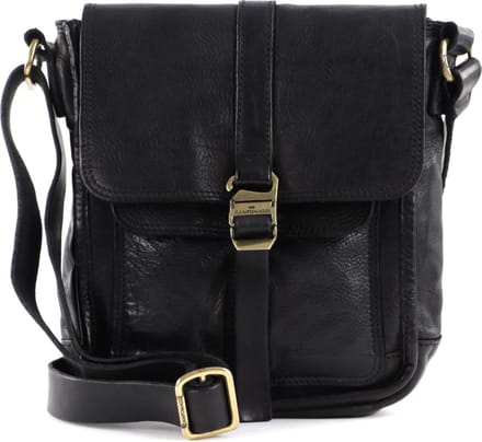 CAMPOMAGGI Leren Schoudertas Crossbody Nero Zwart