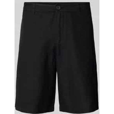 Regular fit linnen bermuda met riemlussen