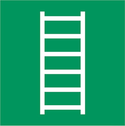 Vluchtladder sticker 200x200 mm - vinyl - ISO 7010 E059