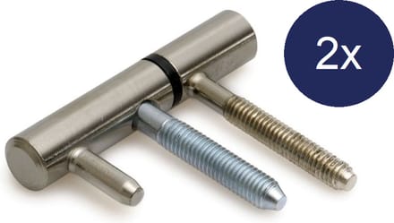 Inboorpaumelle - Rvs - 14mm - Voor Houten Kozijn - 2 Stuks