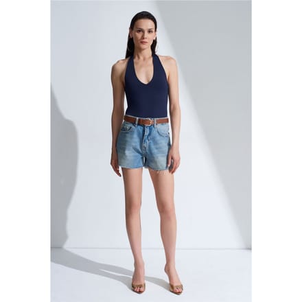 Halternek Cut-Out Bodysuit