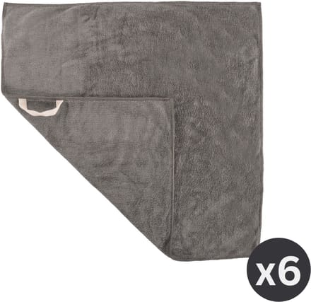 Tiseco - Handdoek ESSENTIALS - SET/6 - Microvezel - 50x50 cm, grijs