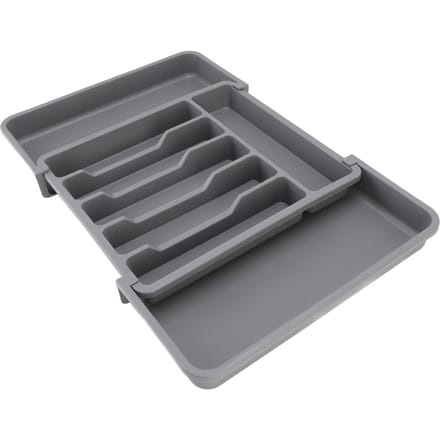 Besteklade Organizer Uitschuifbare Bestek- en Eetgerei Houder Keukengerei Organizer gray