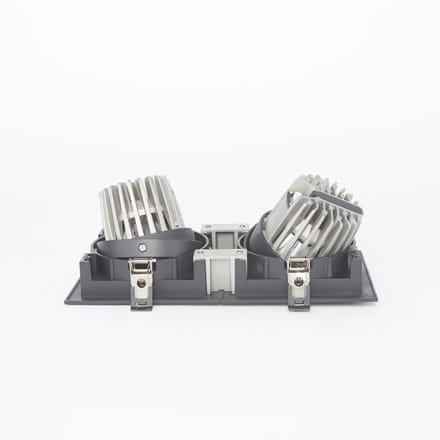 Strakke Inbouwspot-2x20W-2700K-272x137mm-zwart