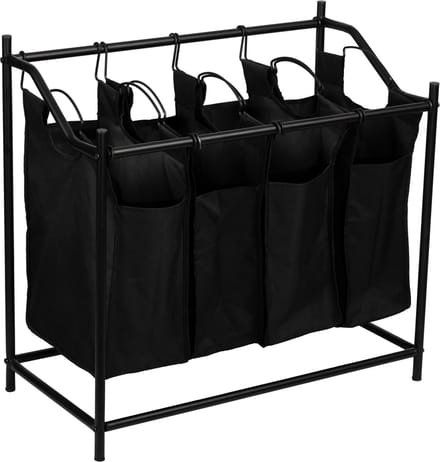 Wasmand Vamdrup met 4 zakken 75x78x40 cm zwart