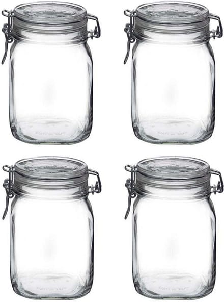 Bormioli Rocco Weckpot/inmaakpot - 8x stuks - 1L - glas - met beugelsluiting - luchtdicht