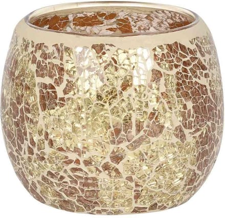 Something Different Theelichthouder Large Round Gold Crackle Multicolours