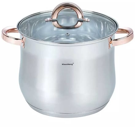 Klausberg 7792 - soeppan met deksel - 7.0L - 22 cm - RVS - inductie - alle warmtebronnen