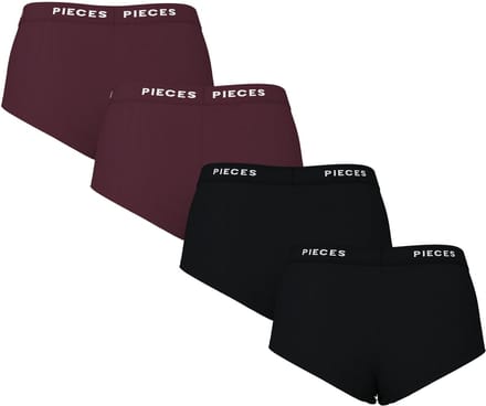 Pieces 4-Pack - Dames short - Winetasting - Katoenen dames onderbroeken - Winetasting / S