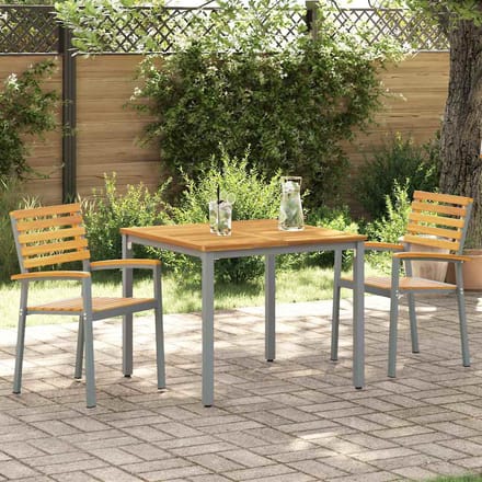 vidaXL - Tuinstoel - 2 - st - Bruin - Massief - Acacia - Hout - Stapelbaar