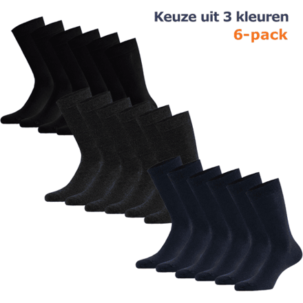 Apollo Bamboo Sokken Navy - 6 paar Donkerblauwe Bamboe sokken - Unisex - Maat 39-42