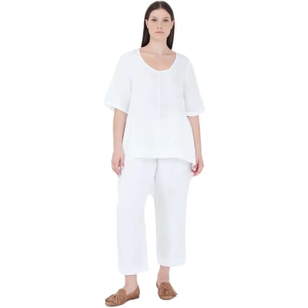 Linnen curve broek voor vrouw Haris Cotton