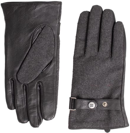 BEPPIE | Flanellen uni handschoenen | Anthracite
