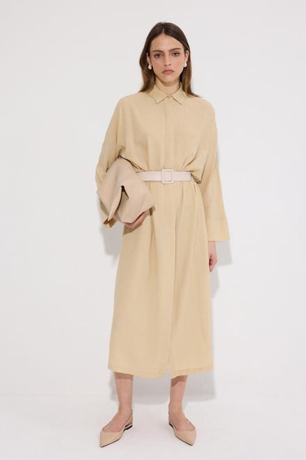 Touché Privé - Blousejurk met Japanse mouwen - Beige - Dames