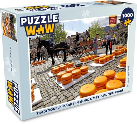 Puzzel Markt - Kaas - Gouda - Legpuzzel - Puzzel 1000 stukjes volwassenen