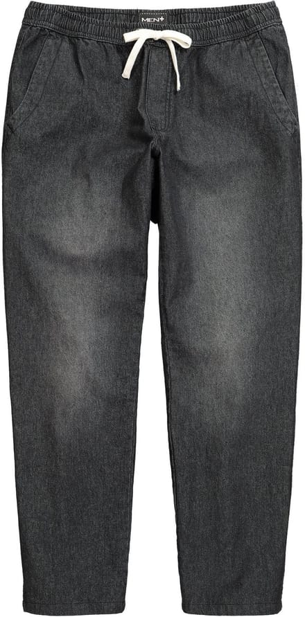 Men Plus - Heren - jeans Buik-Fit Relaxed Fit elastische tailleband tot 8XL - Zwart - Maat L