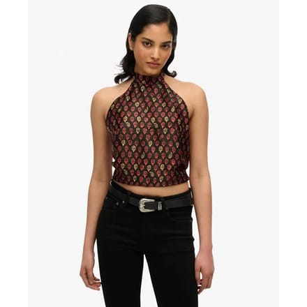 Jacquard blousje met open rug voor dames Superdry
