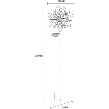 Globo LED grondspies lamp 36571, bloem, windgong, metaal