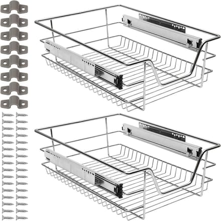 Set van 2 Telescopische Keukenladen voor Kast - 40 cm Uittrekbaar Metaal
