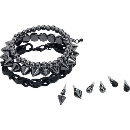 Rock Rebel by EMP - Rock Armband Set - Studs - zwart
