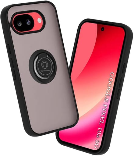 Hoesje geschikt voor Google Pixel 10a - Techsuit Glinth Back Cover met ring en magneet - Zwart