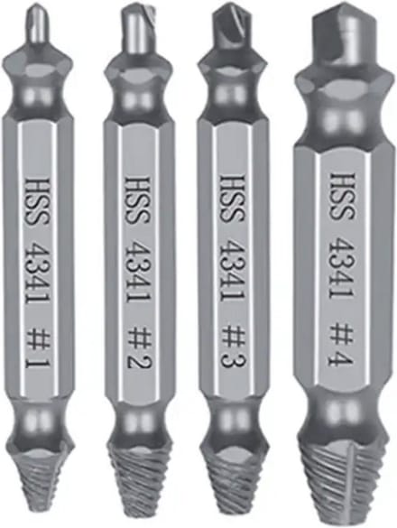 Schroef Uitdraai Set - Kapotte Dolle Schroeven Uitdraaier - Verwijderset - Set van 4 - IXEN