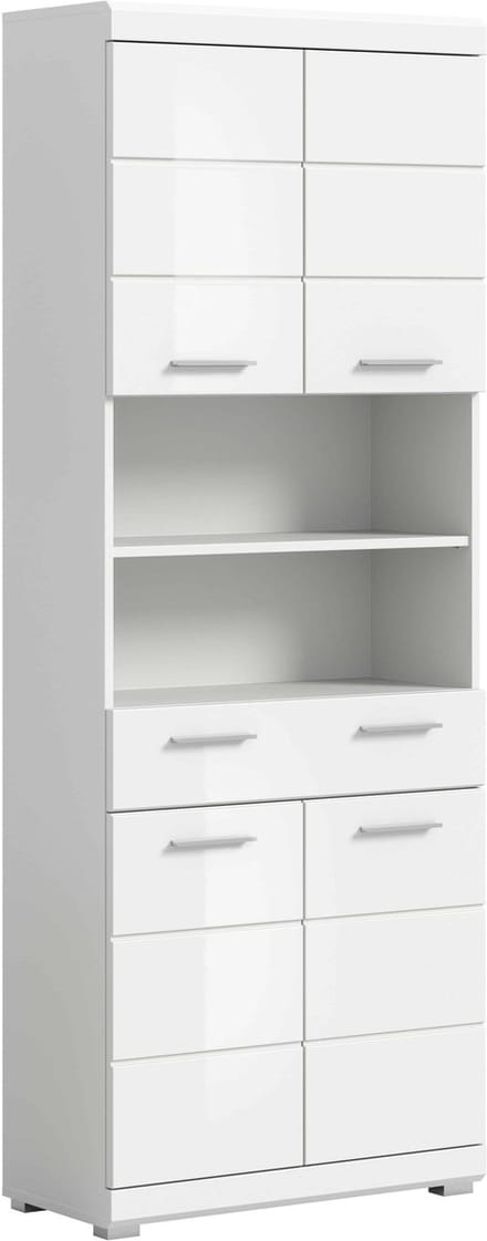 Scout hoge kast breed wit hoogglans MDF TZ wit NB - 31x74x191cm