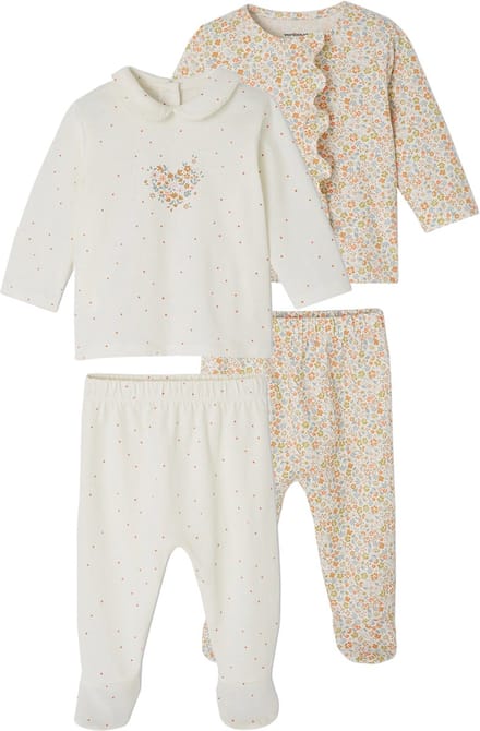 Vertbaudet Set van 2 tweedelige babypyjama's van katoenjersey