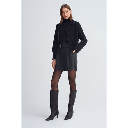 Hoge taille met riem brede pijl shorts