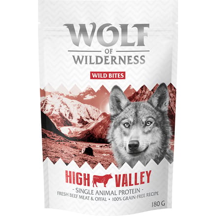 180g High Valley Rund Wild Bites Wolf of Wilderness Hondensnacks