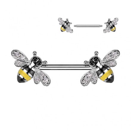 Tepelpiercing Bijtje aan beide uiteinden 1.6x14 - zilver - LMPiercings