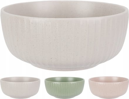 Koopman Basic Serie - Keramische Kom - 15cm - Ribbel - 600ml